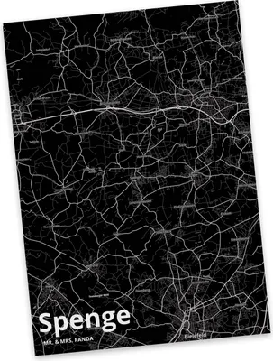 Produktbild von Mr. & Mrs. Panda Postkarte Spenge - Geschenk, Stadt Dorf Karte Landkarte Map Stadtplan, Postkarten, Ansichtskarten, Fotokarte, Ansichtskarte, Grußkarte