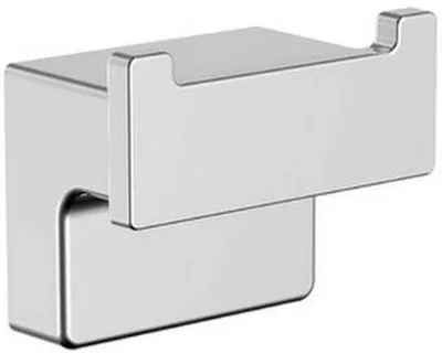 Obrázek produktu pro Dvojitý držák na ručníky do koupelny, chrom a černá