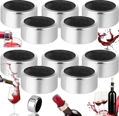 Produktbild von Edelstahl-Weinabtropfring-Set, 10-teilig, für Bar und Haushalt