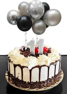 Produktbild von Silber Schwarz Silber Kofetti Ballon Topper