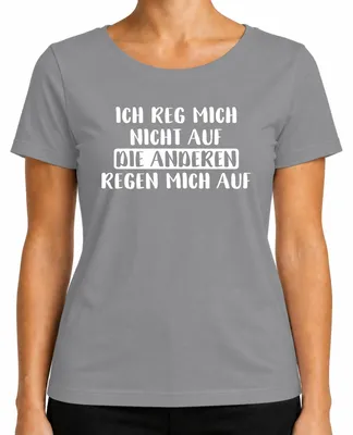 Immagine prodotto di I'm not upset Sarcastic Funny Saying Statement Humour Ladies T-Shirt, Grey, S