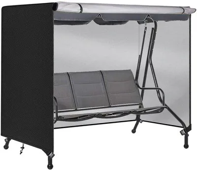 Imagen del producto de Funda protectora impermeable y resistente a la intemperie para columpios de jardín – Fabricada con tejido Oxford 420D, con cremalleras, hebillas ajustables y cordón de sujeción