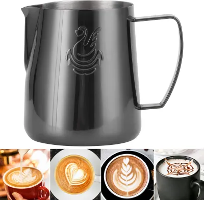 Produktbild von 400ml Milch Aufschäumen Krug 304 Edelstahl Kaffee Tasse Becher Latte Art Zubehör