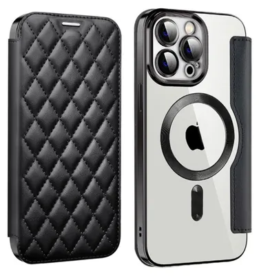 Produktbild von Für Apple iPhone 15 Pro 360 Grad Full Body Magsafe RFID Anti Datenklau Kunst Leder Hülle Tasche Smart Cover