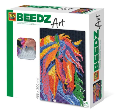 Produktbild von SES Creative Beedz art 06008 - Fantasie Pferd Bügelperlen Set – 7000 Perlen, 6 Stiftplatten, Fördert Kreativität, Für Kinder ab 7 Jahren, 12 Jahr(e), Junge/Mädchen, Pferd, Mehrfarbig, 300 mm, 455 mm