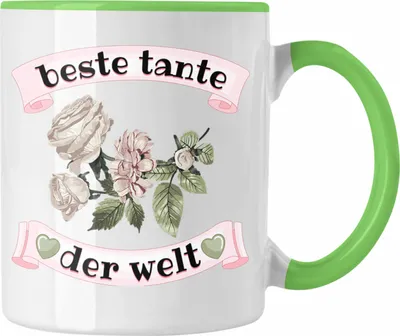 Produktbild von Trendation - Beste Tante Der Welt Geschenk Tasse Lustiger Spruch Geste Geschenkidee (Grün)