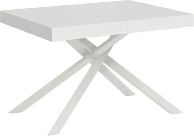 Immagine prodotto di ITYHOME - Tavolo allungabile 120/224x90 cm Karida bianco frassino gambe bianche