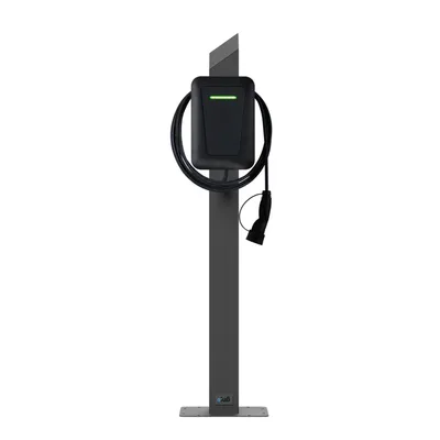 Produktbild von Wallbox Standfuß Hager witty - Edelstahl schwarz (RAL 9005)