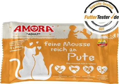 Produktbild von AMORA Cat feine Mousse 10x4x100g | Pute
