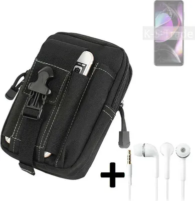 Produktbild von K-S-Trade Gürteltache + Kopfhörer kompatibel mit Motorola Moto G 5G (2022) Gürtel Tasche Holster Schutz Hülle Handy Hülle  schwarz inkl.