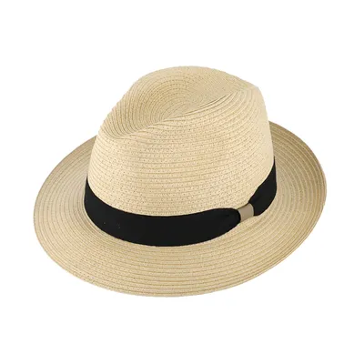 Produktbild von Fiebig Papierhut Traveller mit Ripsband und PolyurethanDetail Beige Gr. 55