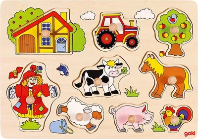Immagine prodotto di Puzzle con maniglie "La fattoria" di Goki