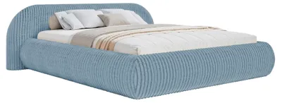 Obrázek produktu pro Selsey Shels Low – čalouněná postel 180x200, široký kord, modrá