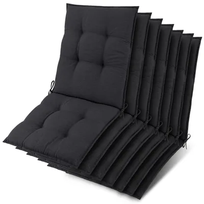Image de Lot de 7 coussins Beautissu Sun-NL pour dossier de chaise basse, 100 x 50 x 8 cm, anthracite
