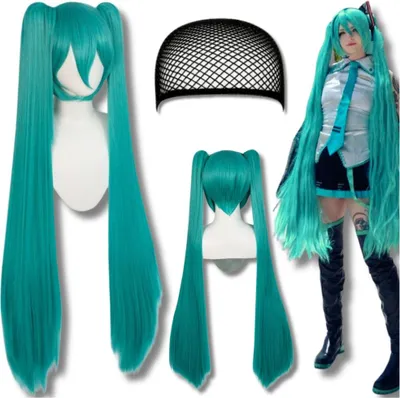 Produktbild von Perücke Haare 110 cm Cosplay Hatsune Miku Vocaloid Anime Manga Seemütze