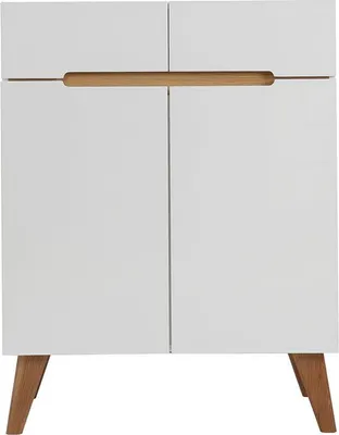 Produktbild von Miliboo - Sideboard Skandinavienstil Weiß und Esche 80 cm MELKA