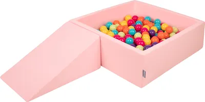 Produktbild von KiddyMoon Spielplatz Aus Schaumstoff Mit 200 Bälle 7cm Hindernisläufen Quadrat Bällebad Mit Zwickel Element Für Babys Und Kinder