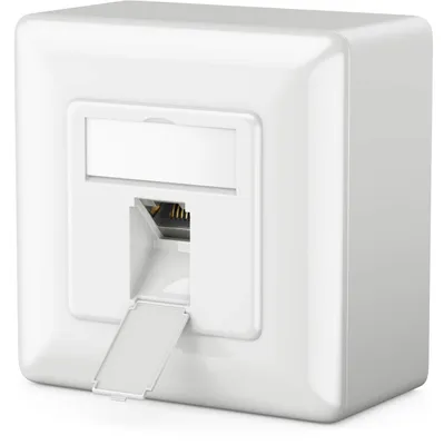 Immagine prodotto di deleyCON, connettore di rete universale CAT6a, 1 porta RJ45, schermato, confezione da 1, colore bianco