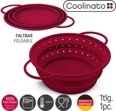 Immagine prodotto di Coolinato colino pieghevole in silicone 16 cm rosso