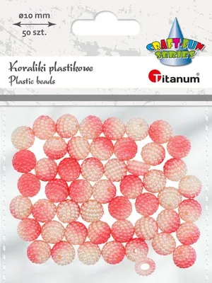 Obrázok produktu pre Plastové korálky biele a koralové 10 mm 50 kusov Titanum