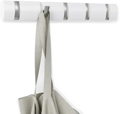 Produktbild von Unyqoos® Wandgarderobe mit fünf ausziehbaren Haken für verschiedene Räume