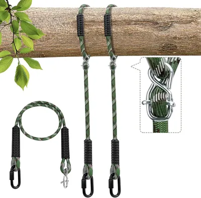 Produktbild von Schaukelbefestigung 170 cm, 2er Set, verstellbares Seil mit Karabiner, für Spielplatz