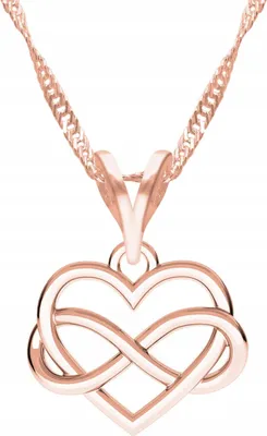 Immagine prodotto di Collana placcata oro con cuore simbolo dell'infinito, cuore d'amore, ARGENTO 925