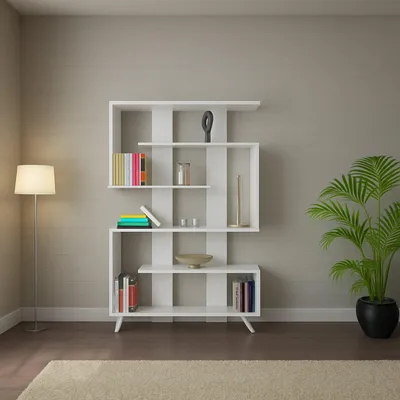 Immagine prodotto di Dmora Libreria Spodumene 20x120x162h cm Bianco, 5 Ripiani Portata Ripiani 12