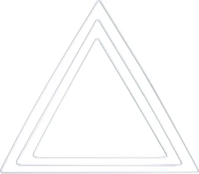 Obrázek produktu pro 3 bílé kovové trojúhelníky 20/ 25/ 30 cm
