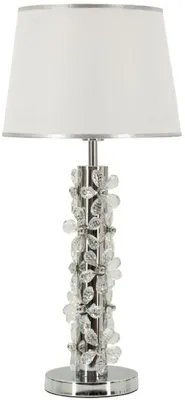 Obrázok produktu pre Stolná lampa Flower 35 x 74 x 35 cm železo, kov, sklo, látka, strieborná, biela