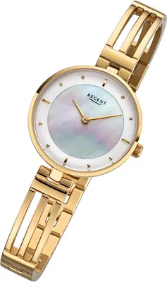 Produktbild von Regent Damen Uhr Metallarmband F-1149 Analog Metall Armband-Uhr gold URF1149