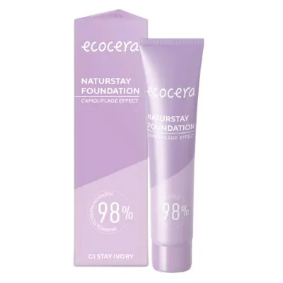 Zdjęcie produktu dla Ecocera Naturstay Foundation Naturalny podkład kryjący C1 Stay Ivory, 30ml