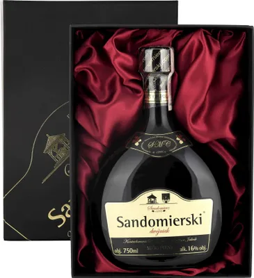 Obrázok produktu pre Sandomierski Met Dwojniak-halber darčeková sada v balení s hodvábom | medové víno 750ml | 16% alkohol Metwein | Poľská výroba