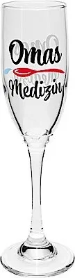 Produktbild von Sektglas Omas Medizin | bedrucktes Secco-Glas, Höhe 22,3 cm, 20 cl | Geschenk Geburtstag | 47824 - GRUSS & CO