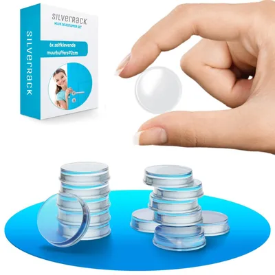 Productafbeelding van Deurstopper zelfklevend transparant - 20 mm - 6 stuks - Muurbeschermer