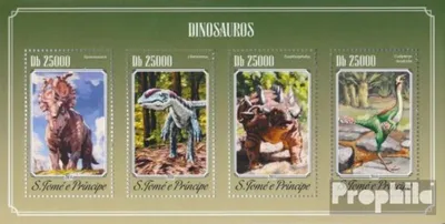 Produktbild von Briefmarken Sao Tome e Principe 2014 Mi 5800-5803 Kleinbogen (kompl. Ausgabe) postfrisch Dinosaurier