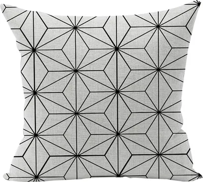 Produktbild von 1 Kissenhülle Geometrische Muster Kissenbezug Dekokissen Leinenstruktur Zierkissen-Hülle, Größe:45x45cm, Motiv:Geometrisches Muster 2