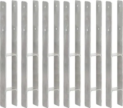 Zdjęcie produktu dla Wsporniki słupków Living Store 6 sztuk Srebrne 7×6×60 cm Stal ocynkowana