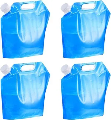 Produktbild von Opvoubarer 5-Liter-Wasserbehälter, 4 Stück, tragbar, für Camping, Festival, Outdoor