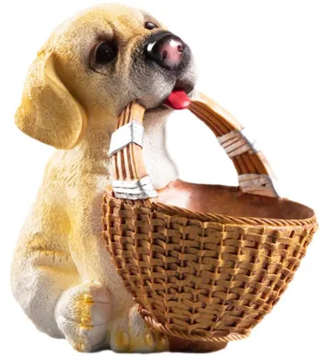 Produktbild von Schlüsselablage Hund mit Schale, Deko Hund Figur aus Resin, Schlüssel- & Candy Schale für Tisch, Flur & Eingangsbereich