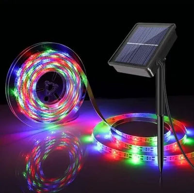 Produktbild von Solar LED Strip Outdoor, 3 m SMD 2835 Lichter, angetriebene RGB -Farbwechselstreifen, IP65 wasserdichte dekorative Feen -Lichter -Hof -Bäume Garten