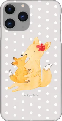Produktbild von Mr. & Mrs. Panda Iphone 11 Pro Handyhülle Fuchs Mama - Grau Pastell - Geschenk, Handy Case, Umarmen, Muttertag, Premium Kunststoff, Mutter, Schoß