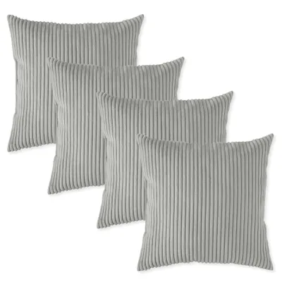 Produktbild von sleepling - 4er Set Kord Sofakissen, 40 x 40 cm, Dekokissen, Kopfkissen, steingrau