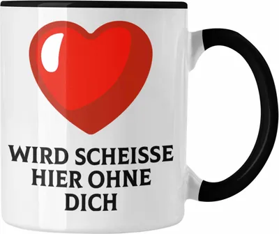 Produktbild von Trendation - Jobwechsel Tasse Geschenk Kollegin Kollege Lustig Abschiedsgeschenk Sprüche - Wird Sch Hier Ohne Dich (Schwarz)