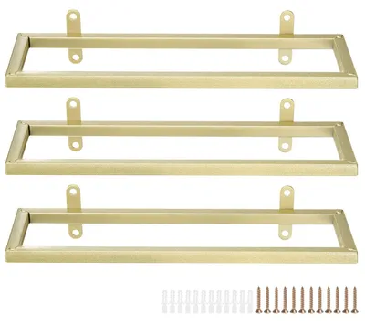 3er-Set Wand-Weinregale aus Metall, Gold, für 3 Flaschen