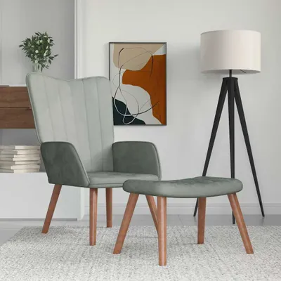 Image de Maison Exclusive - Fauteuil relax avec repose-pieds Vert velours