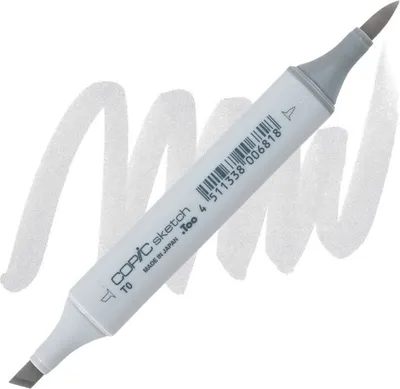 Obrázok produktu pre COPIC Sketch obojstranný štetec a dláto, T0 Toner sivý 0