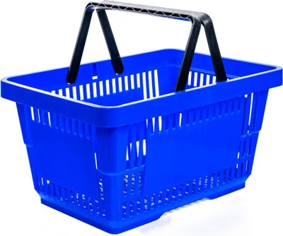 Zdjęcie produktu dla Koszyk sklepowy zakupowy plastikowy na zakupy 22x30x43 cm 22L niebieski