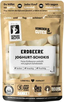 Produktbild von Erdbeer Joghurt Schokis, Erdbeeren in Joghurt-Schokolade, 125g