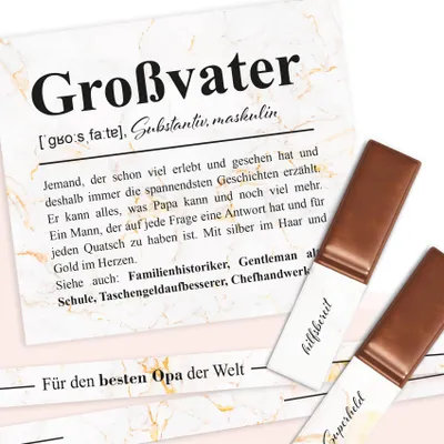 Produktbild von Aufkleber Set Merci "Opa" Selbstklebend Schokolade Geschenk Liebe Y062-04